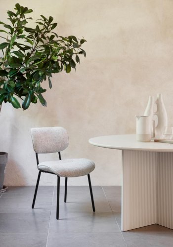 Buffalo spisebordsstol - offwhite melange stof og sorte ben