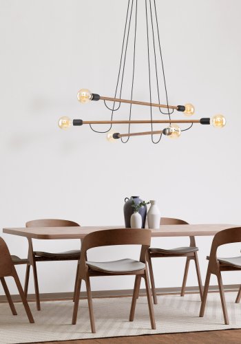 TK Helix loftlampe - valnddefarvet tr