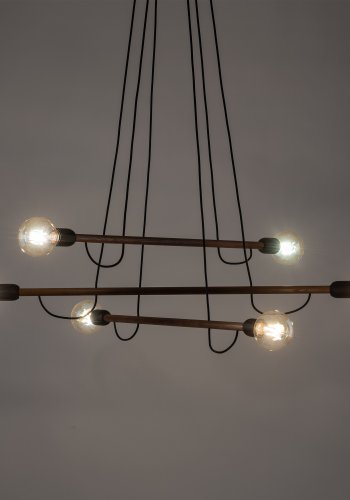 TK Helix loftlampe - valnddefarvet tr