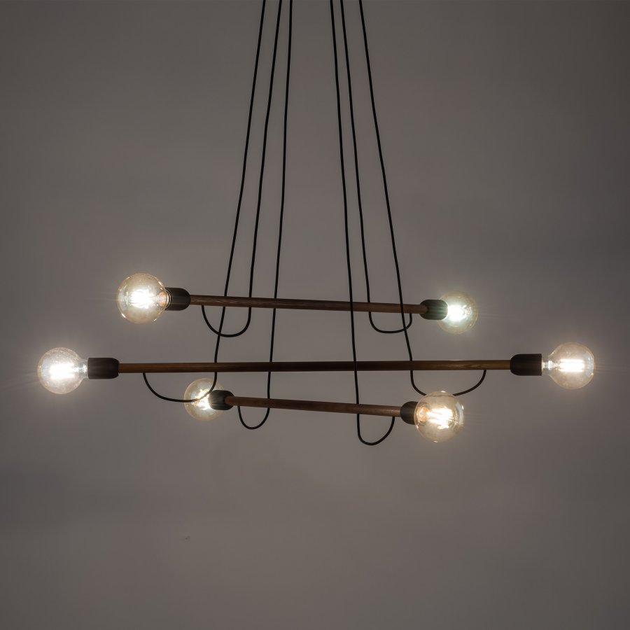 TK Helix loftlampe - valnddefarvet tr