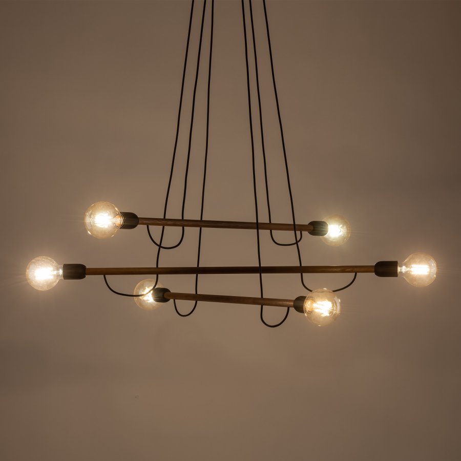 TK Helix loftlampe - valnddefarvet tr