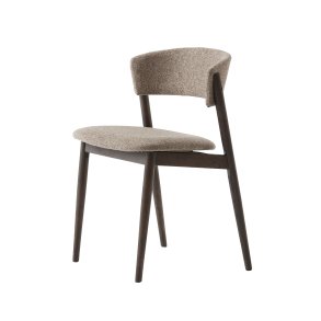 Revere spisebordsstol - latte melange stof og espressoolie