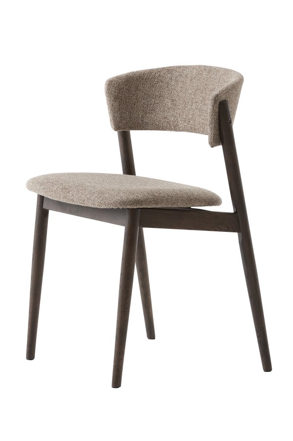 Revere spisebordsstol - latte melange stof og espressoolie