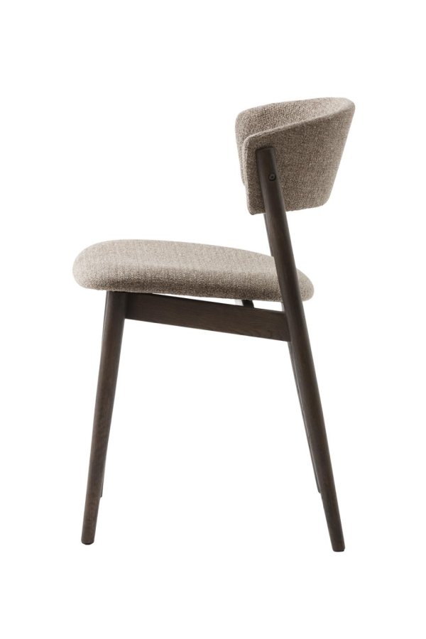 Revere spisebordsstol - latte melange stof og espressoolie