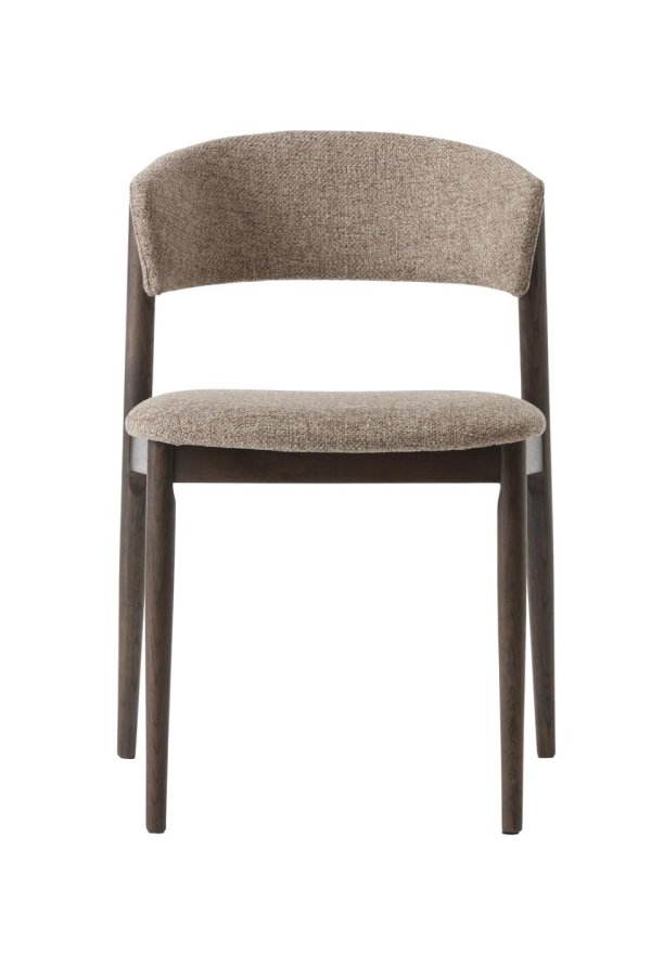 Revere spisebordsstol - latte melange stof og espressoolie