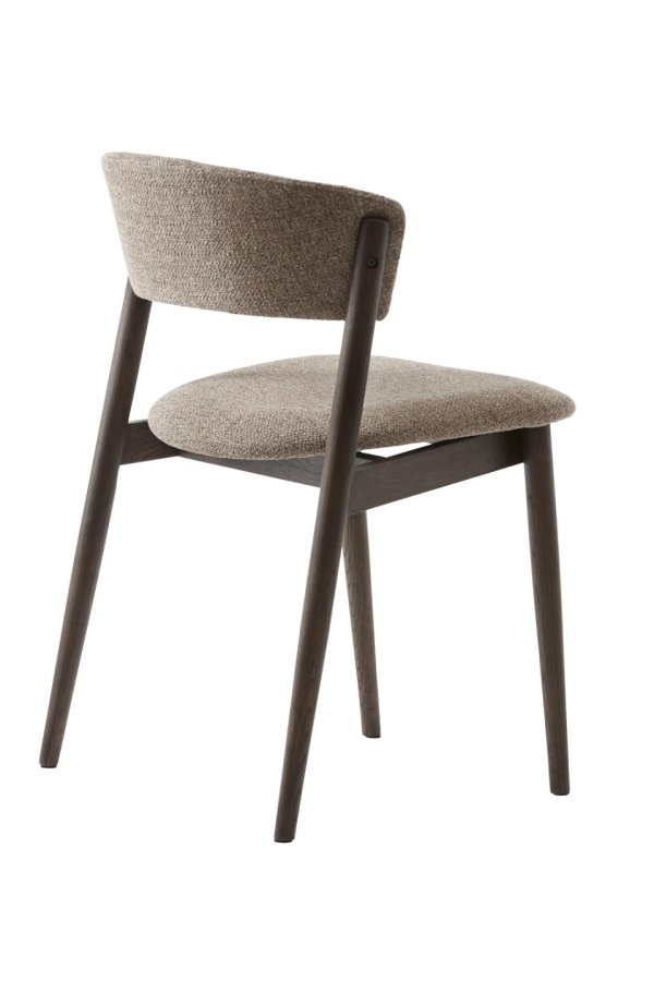 Revere spisebordsstol - latte melange stof og espressoolie