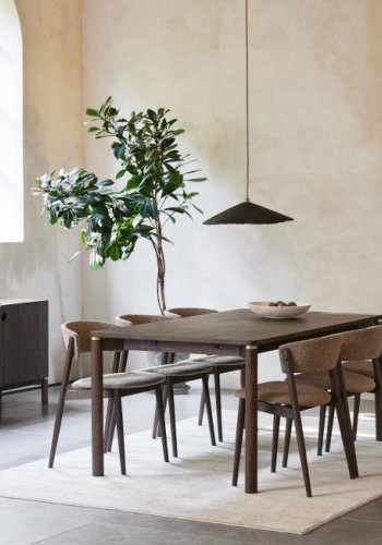 Revere spisebordsstol - latte melange stof og espressoolie