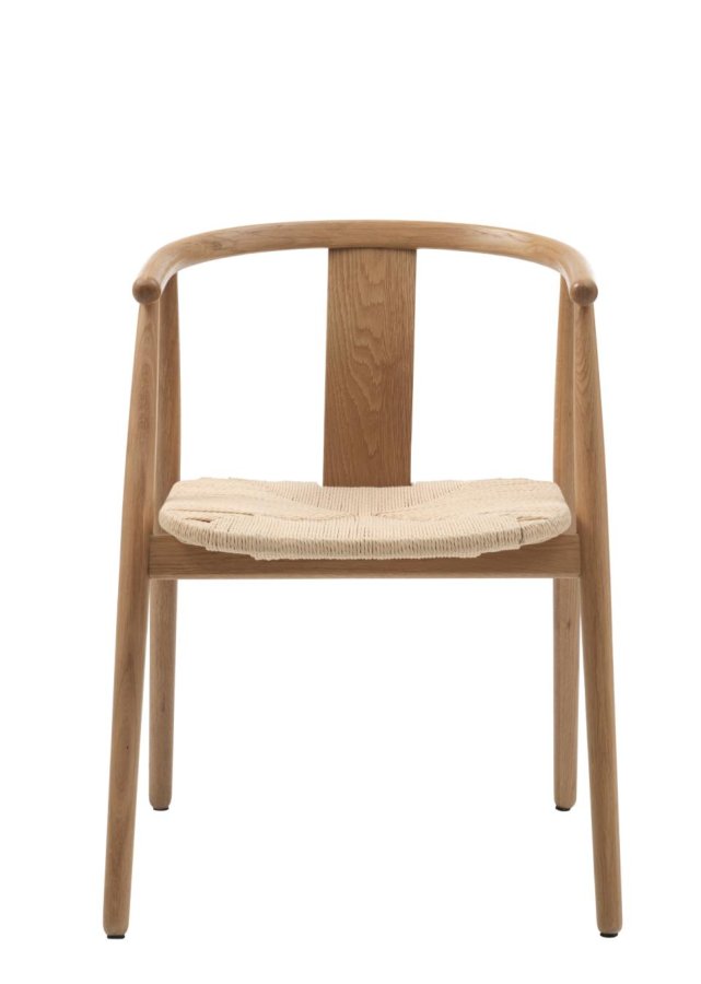 Relate spisebordsstol, m. armln - natur papirsnor og natur eg