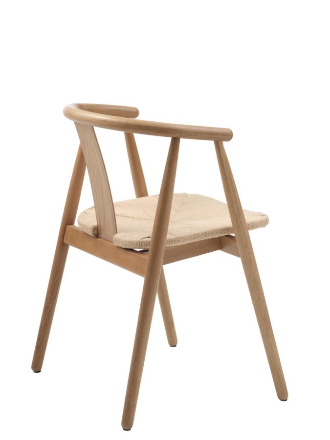 Relate spisebordsstol, m. armln - natur papirsnor og natur eg