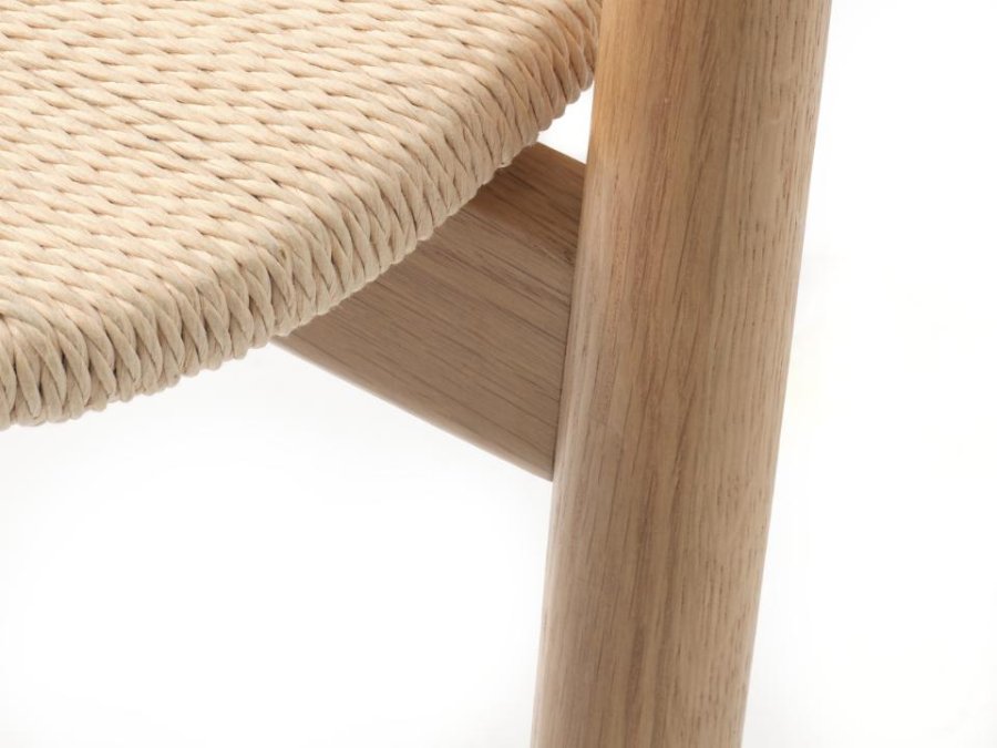 Relate spisebordsstol, m. armln - natur papirsnor og natur eg