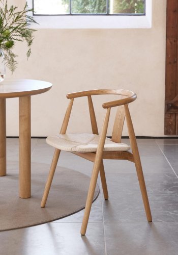 Relate spisebordsstol, m. armln - natur papirsnor og natur eg