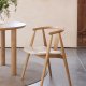 Relate spisebordsstol, m. armln - natur papirsnor og natur eg