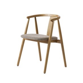 Relate spisebordsstol, m. armln - latte melange stof og natur eg
