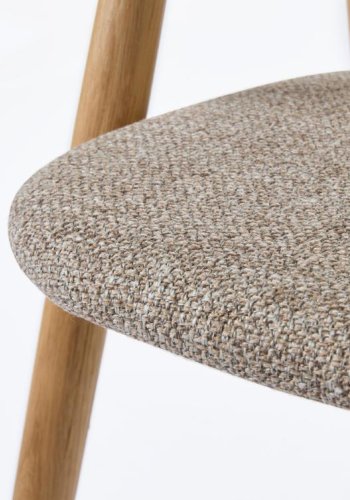 Relate spisebordsstol, m. armln - latte melange stof og natur eg