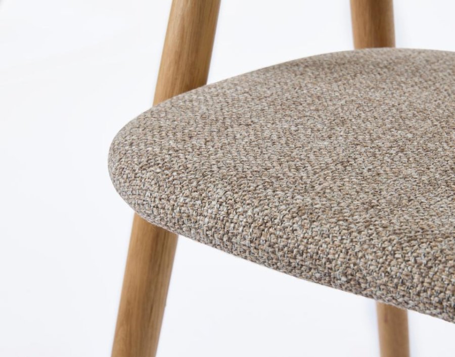 Relate spisebordsstol, m. armln - latte melange stof og natur eg