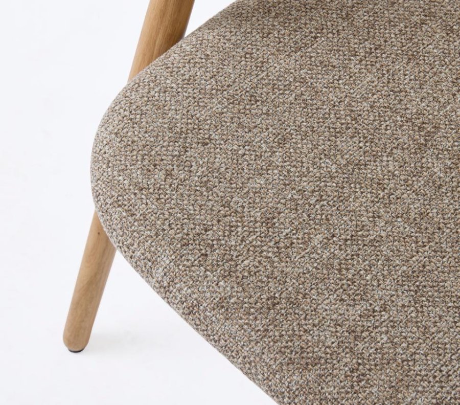 Relate spisebordsstol, m. armln - latte melange stof og natur eg