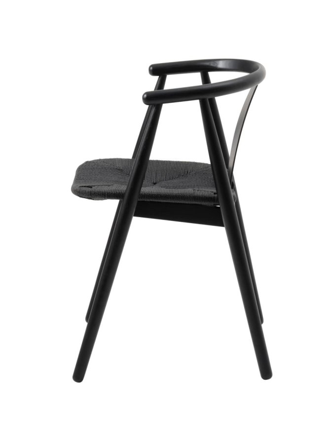 Relate spisebordsstol, m. armln - sort papirsnor og sort eg