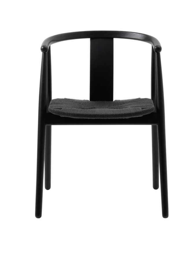 Relate spisebordsstol, m. armln - sort papirsnor og sort eg