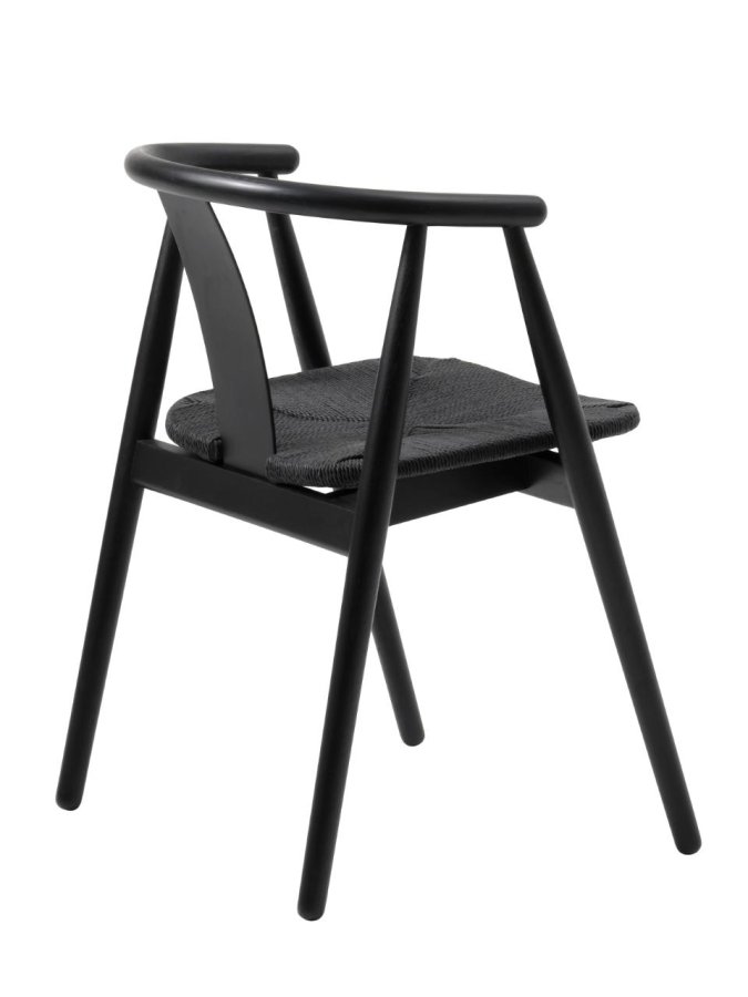 Relate spisebordsstol, m. armln - sort papirsnor og sort eg