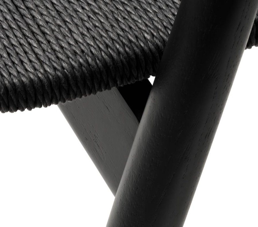 Relate spisebordsstol, m. armln - sort papirsnor og sort eg