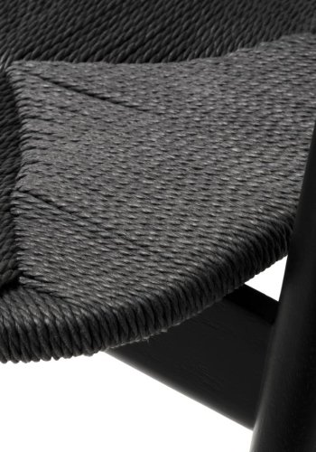 Relate spisebordsstol, m. armln - sort papirsnor og sort eg