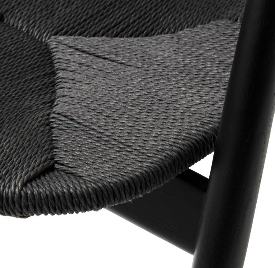 Relate spisebordsstol, m. armln - sort papirsnor og sort eg