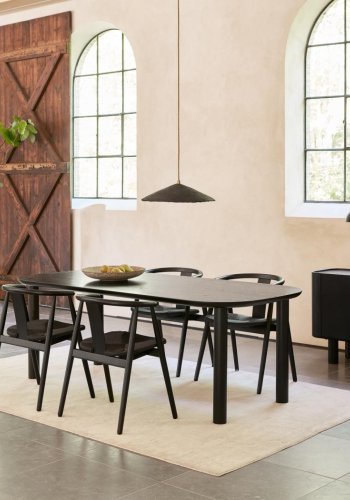 Relate spisebordsstol, m. armln - sort papirsnor og sort eg