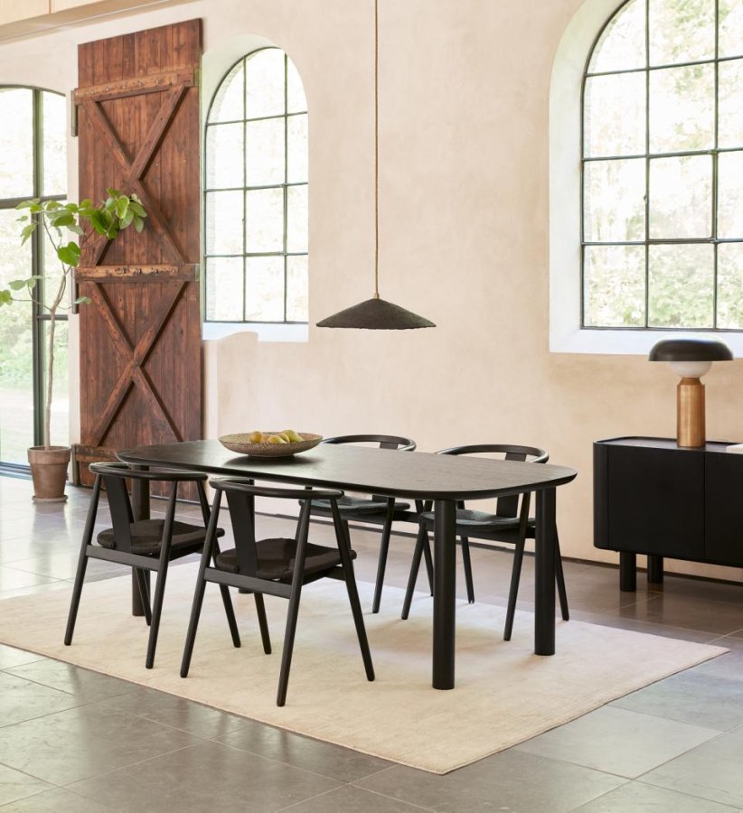 Relate spisebordsstol, m. armln - sort papirsnor og sort eg