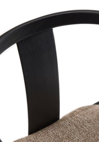 Relate spisebordsstol, m. armln - latte melange stof og sort eg