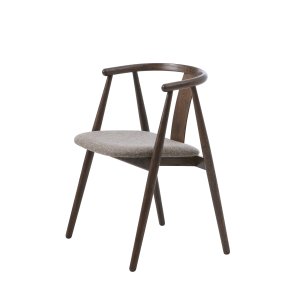 Relate spisebordsstol, m. armln - latte melange stof og rgfarvet eg