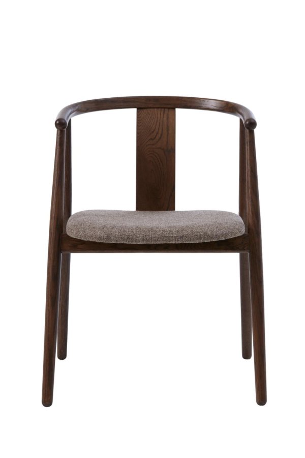 Relate spisebordsstol, m. armln - latte melange stof og rgfarvet eg