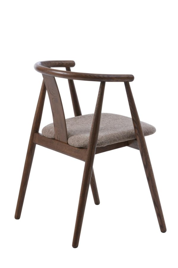 Relate spisebordsstol, m. armln - latte melange stof og rgfarvet eg