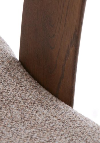 Relate spisebordsstol, m. armln - latte melange stof og rgfarvet eg