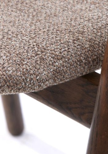 Relate spisebordsstol, m. armln - latte melange stof og rgfarvet eg