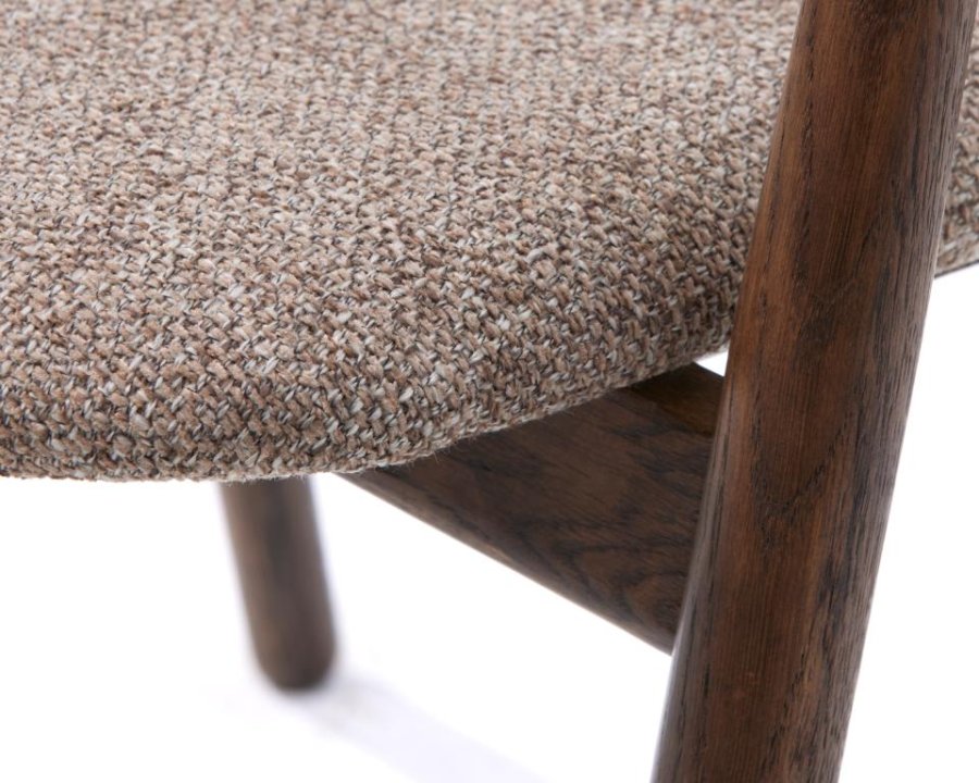 Relate spisebordsstol, m. armln - latte melange stof og rgfarvet eg