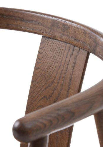 Relate spisebordsstol, m. armln - latte melange stof og rgfarvet eg