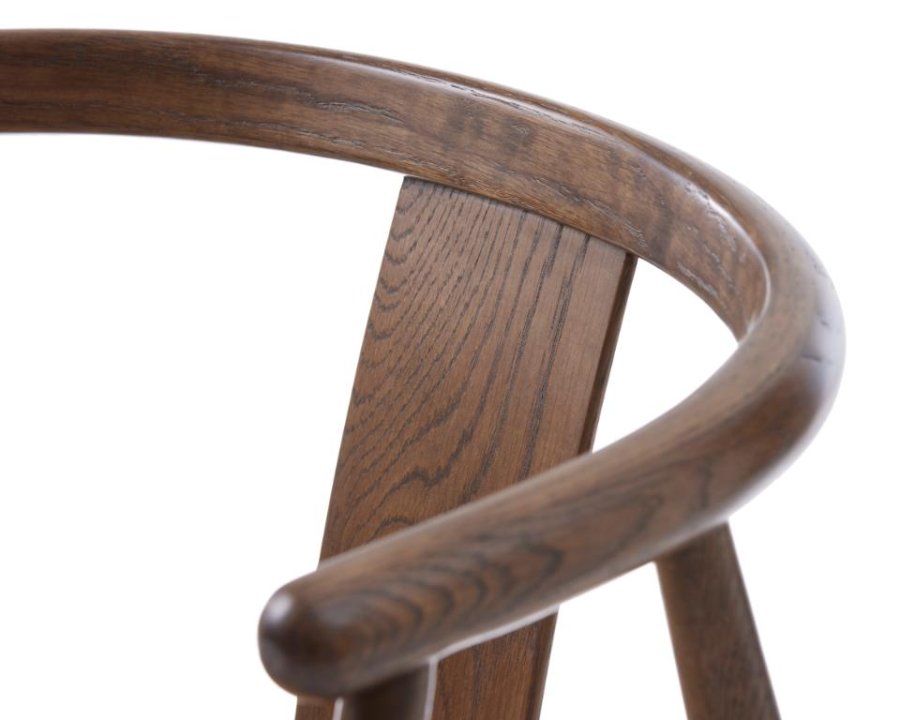 Relate spisebordsstol, m. armln - latte melange stof og rgfarvet eg