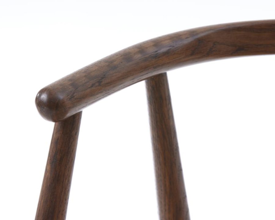 Relate spisebordsstol, m. armln - latte melange stof og rgfarvet eg