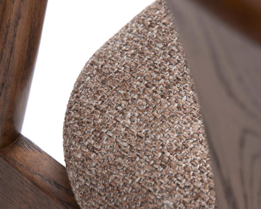 Relate spisebordsstol, m. armln - latte melange stof og rgfarvet eg