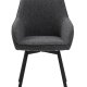 Alma drejestol, m. armln - mrkegr melange polyester og sorte ben