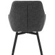 Alma drejestol, m. armln - mrkegr melange polyester og sorte ben