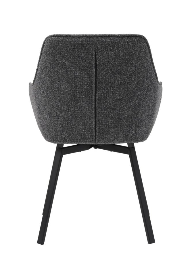 Alma drejestol, m. armln - mrkegr melange polyester og sorte ben