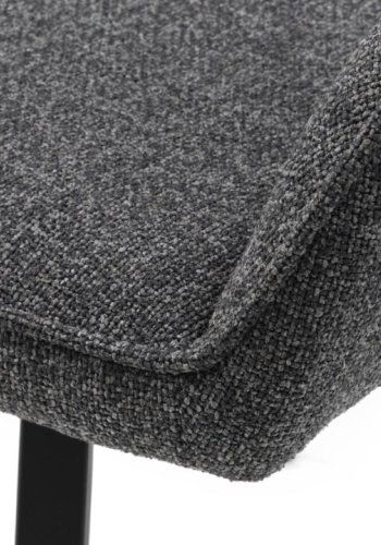 Alma drejestol, m. armln - mrkegr melange polyester og sorte ben