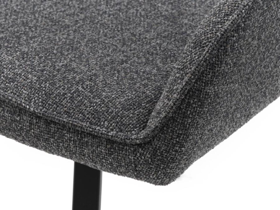 Alma drejestol, m. armln - mrkegr melange polyester og sorte ben