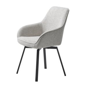 Alma drejestol, m. armln - offwhite melange polyester og sorte ben