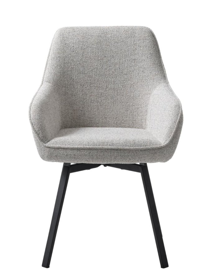 Alma drejestol, m. armln - offwhite melange polyester og sorte ben