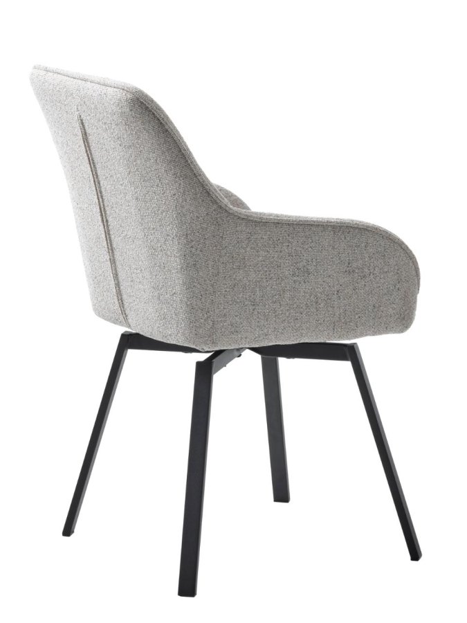 Alma drejestol, m. armln - offwhite melange polyester og sorte ben