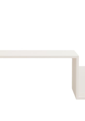 NORDVÄRK Memo sofabord, m. 2 rum - rektangulr - hvid melamin (86,8x50)