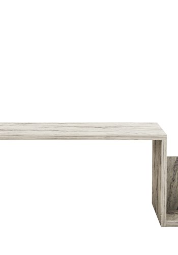 NORDVÄRK Memo sofabord, m. 2 rum - rektangulr - hvid Freesia marmor melamin (86,8x50)