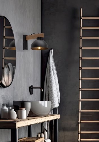 TK Oslo vglampe - sort metal og tr